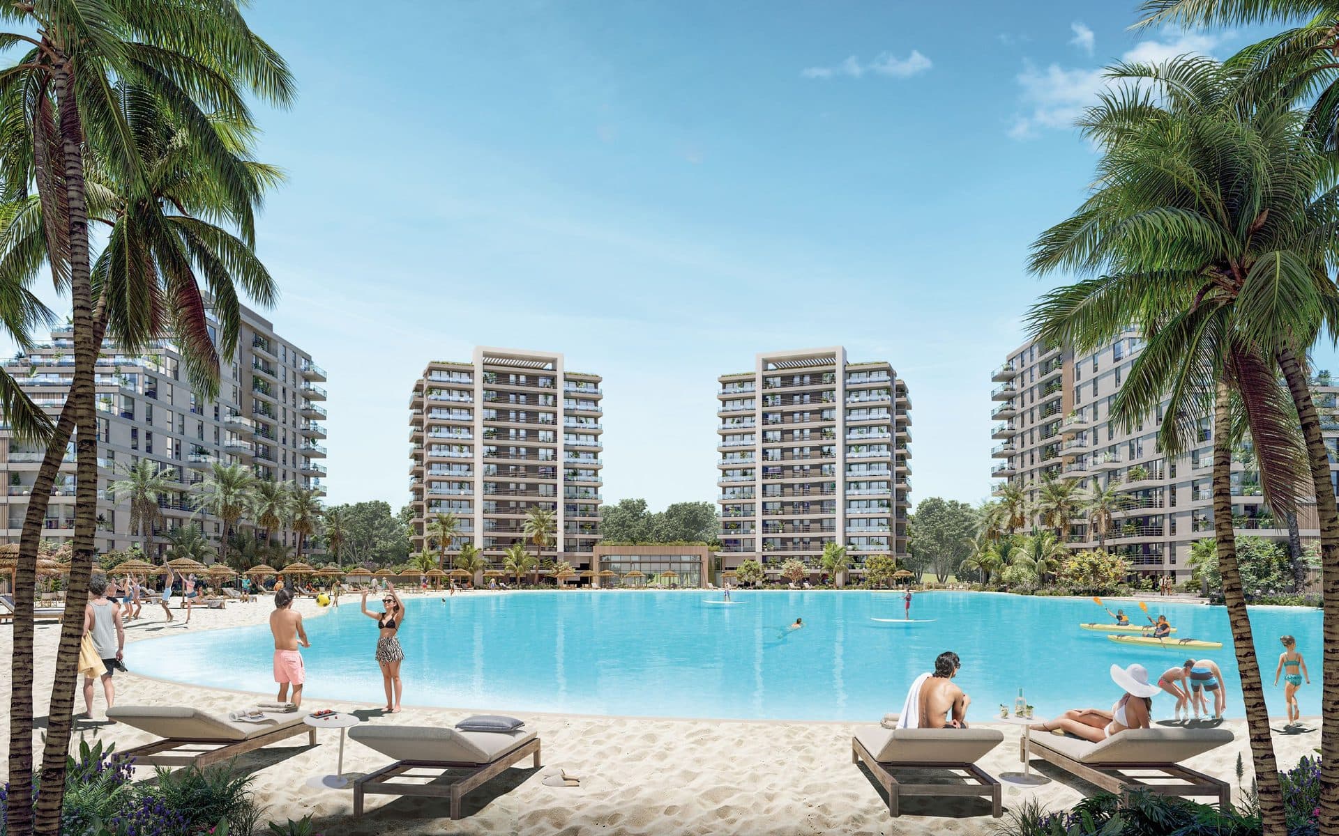Marena: apartamentos de 1 a 3 quartos e studios em Luque, Assunção, com lagoa Crystal Lagoons